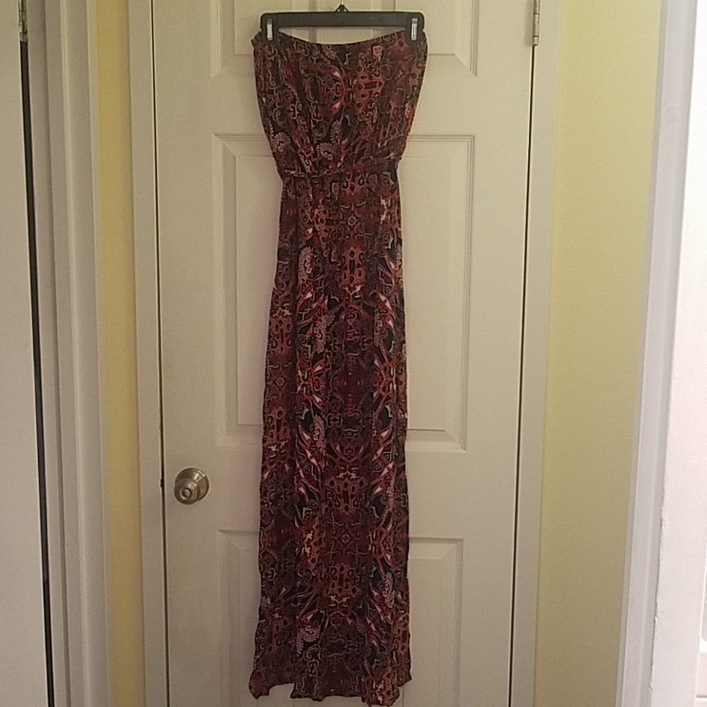 Long summer strapless dress